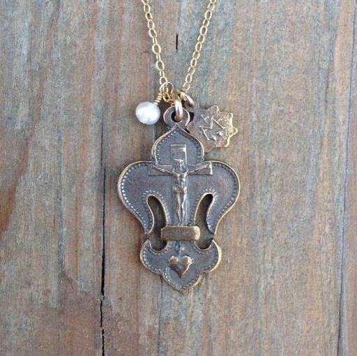 Fleur de Lis on Delicate Gold Chain