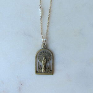 Virgin Del Pilar Antique Medal Necklace from Italy