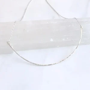 Sterling Silver Curved Bar Necklace