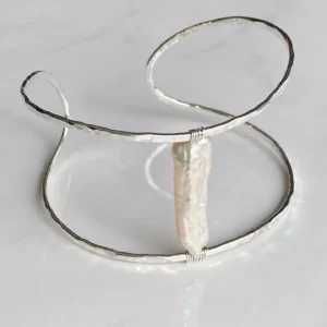 Sterling Silver Organic Pearl Cuff