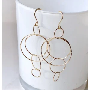 Statement Circle Earrings Gold Filled