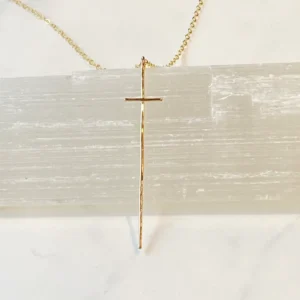 Gold Filled Hammered Cross Necklace