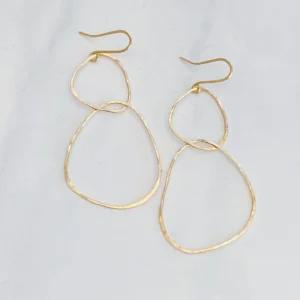 Organic River Rock Earrings 14k Gold Filled